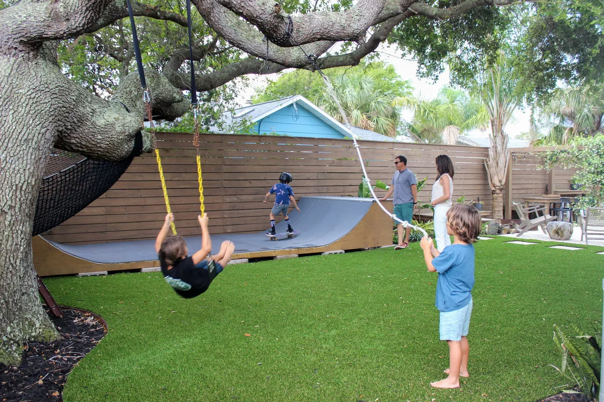 Beautiful artificial turf landscape